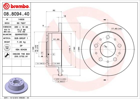 AP 14808 - Спирачен диск vvparts.bg