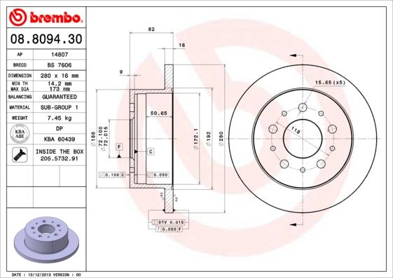 AP 14807 - Спирачен диск vvparts.bg