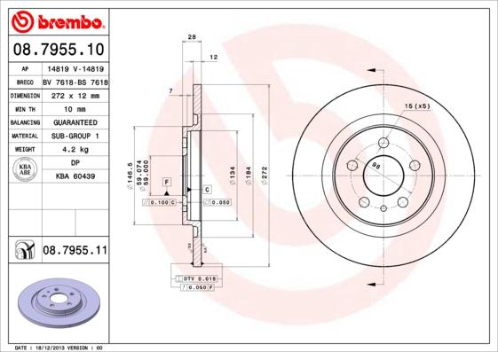 AP 14819 - Спирачен диск vvparts.bg