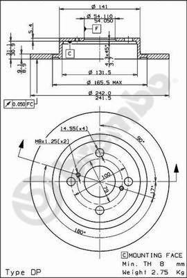 AP 14814 - Спирачен диск vvparts.bg