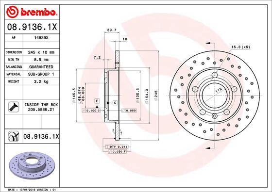 AP 14839 X - Спирачен диск vvparts.bg