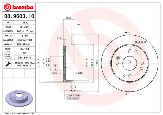 AP 14830 - Спирачен диск vvparts.bg