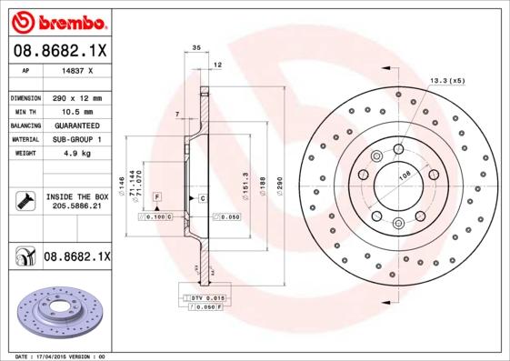 AP 14837 X - Спирачен диск vvparts.bg