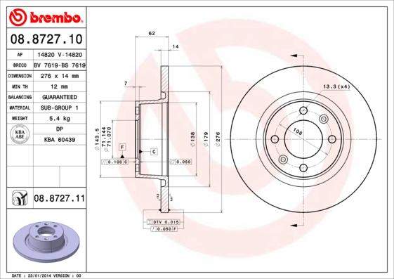 AP 14820 - Спирачен диск vvparts.bg