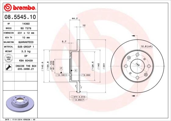 AP 14360 - Спирачен диск vvparts.bg