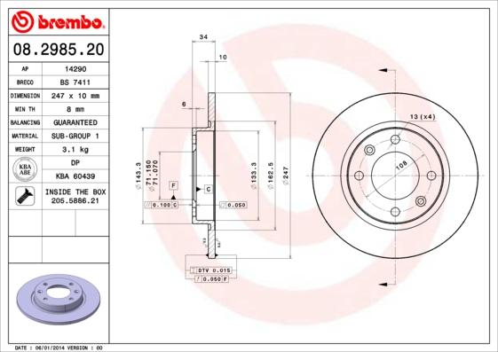 AP 14290 - Спирачен диск vvparts.bg