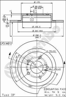 AP 14293 - Спирачен диск vvparts.bg