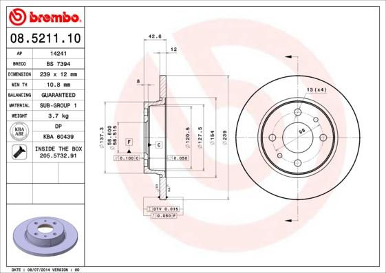 AP 14241 - Спирачен диск vvparts.bg