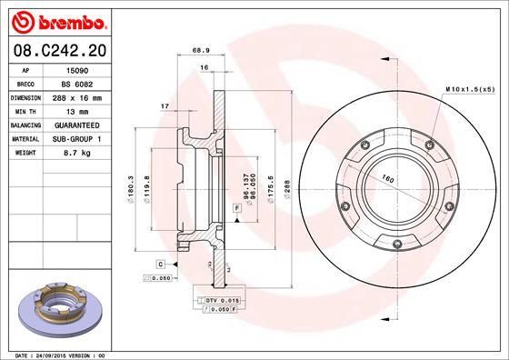 AP 15090 - Спирачен диск vvparts.bg