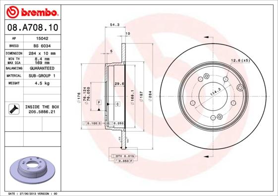 AP 15042 V - Спирачен диск vvparts.bg