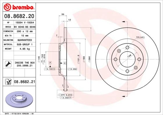 AP 15054 V - Спирачен диск vvparts.bg