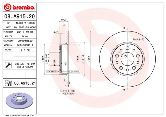 AP 15068 - Спирачен диск vvparts.bg