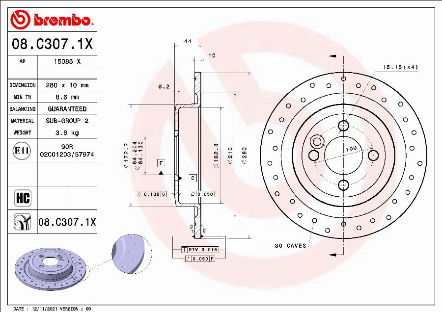 AP 15085 X - Спирачен диск vvparts.bg