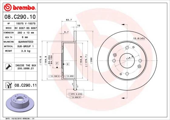 AP 15075 - Спирачен диск vvparts.bg