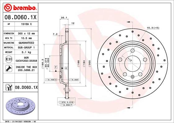 AP 15159 X - Спирачен диск vvparts.bg