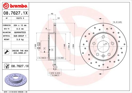 AP 15373 X - Спирачен диск vvparts.bg