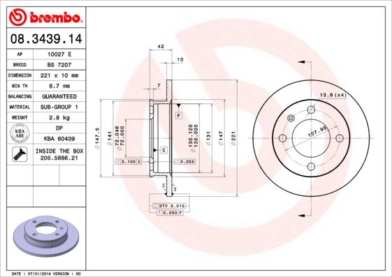 AP 10027 E - Спирачен диск vvparts.bg