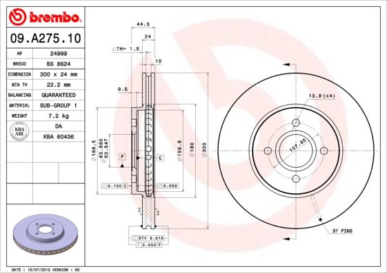 AP 24999 - Спирачен диск vvparts.bg