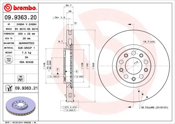 AP 24994 - Спирачен диск vvparts.bg