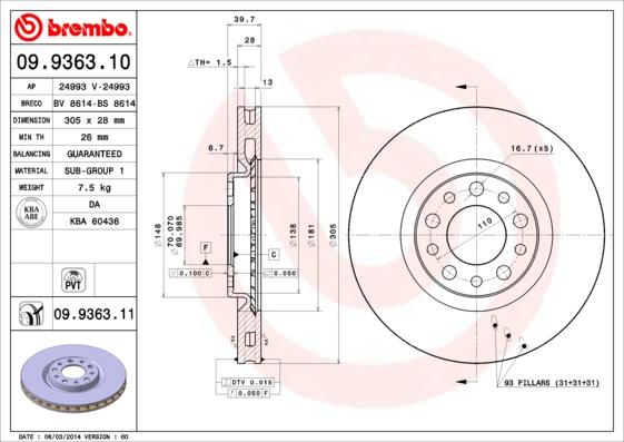 AP 24993 - Спирачен диск vvparts.bg