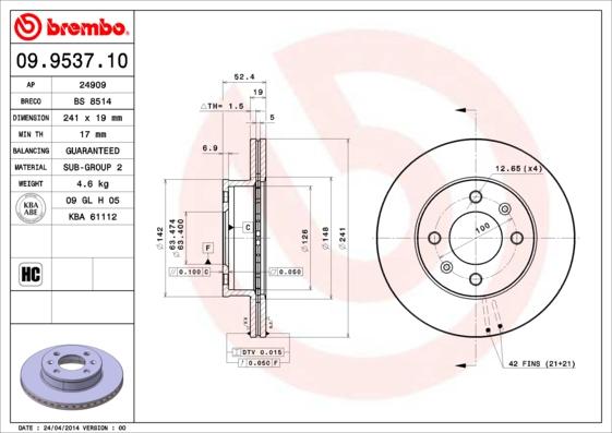 AP 24909 - Спирачен диск vvparts.bg