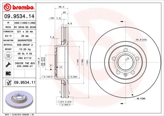 AP 24930 V - Спирачен диск vvparts.bg