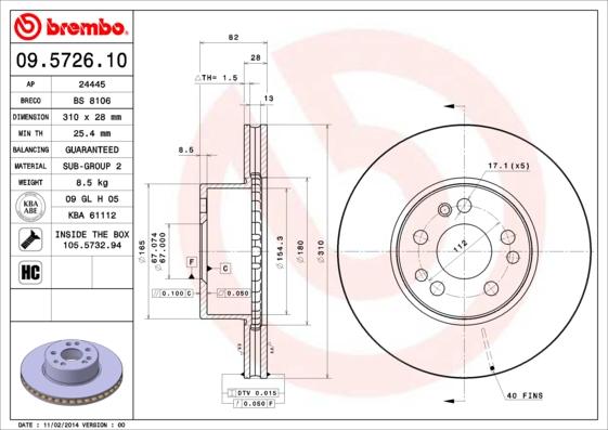 AP 24445 - Спирачен диск vvparts.bg