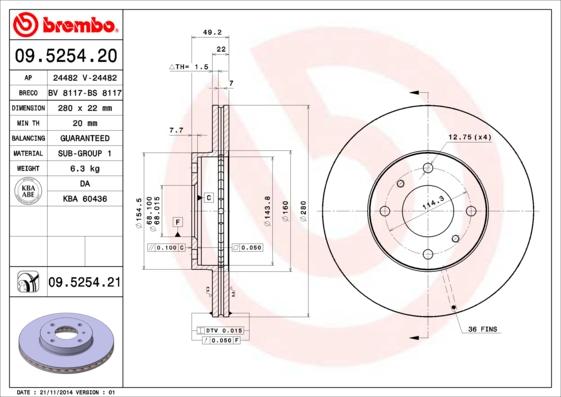 AP 24482 V - Спирачен диск vvparts.bg