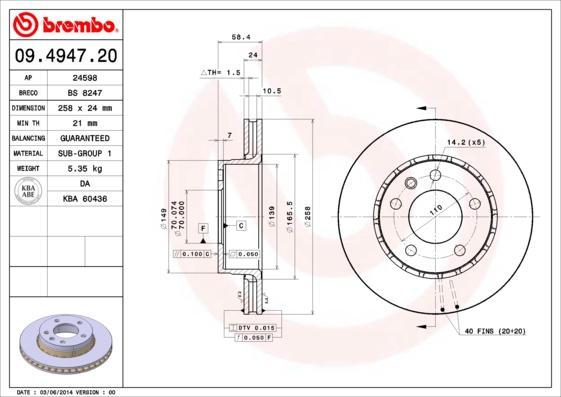 AP 24598 - Спирачен диск vvparts.bg