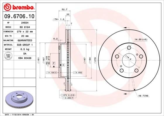 AP 24554 - Спирачен диск vvparts.bg