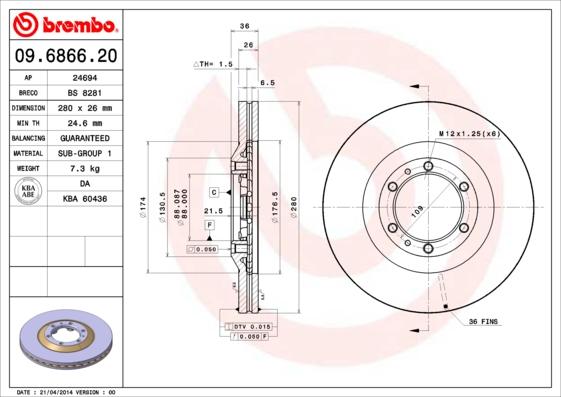 AP 24694 - Спирачен диск vvparts.bg