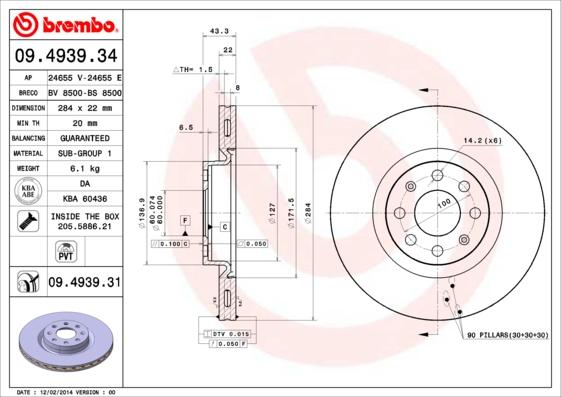 AP 24655 V - Спирачен диск vvparts.bg