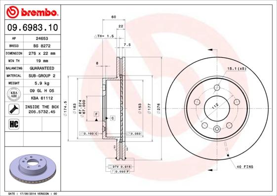 AP 24653 - Спирачен диск vvparts.bg