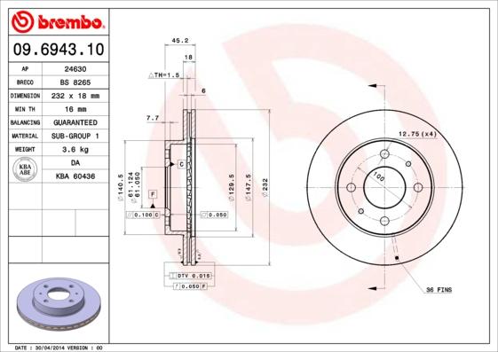 AP 24630 - Спирачен диск vvparts.bg