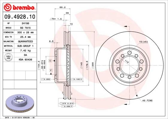 AP 24186 - Спирачен диск vvparts.bg