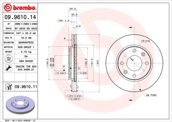 AP 24859 E - Спирачен диск vvparts.bg