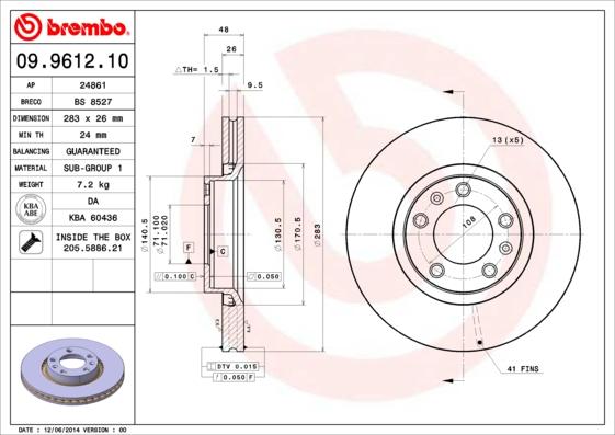 AP 24861 - Спирачен диск vvparts.bg