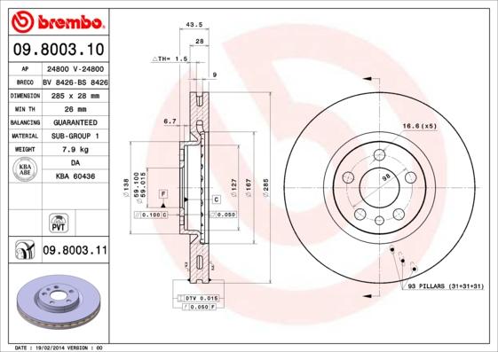 AP 24800 - Спирачен диск vvparts.bg