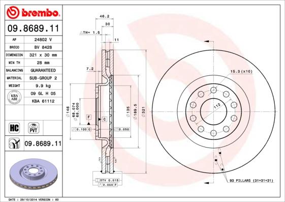 AP 24802 V - Спирачен диск vvparts.bg