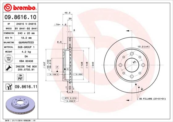 AP 24815 - Спирачен диск vvparts.bg