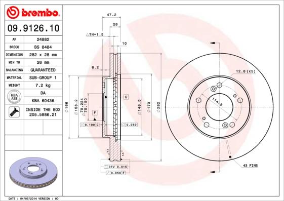 AP 24882 - Спирачен диск vvparts.bg