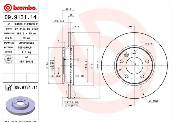 AP 24839 E - Спирачен диск vvparts.bg