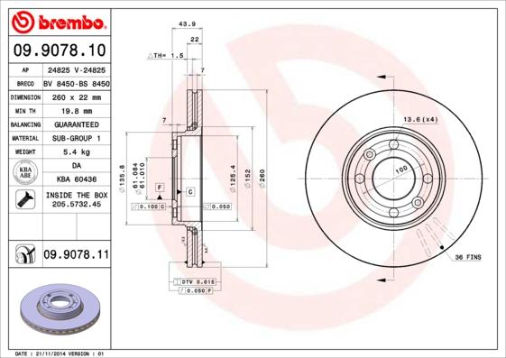 AP 24825 - Спирачен диск vvparts.bg