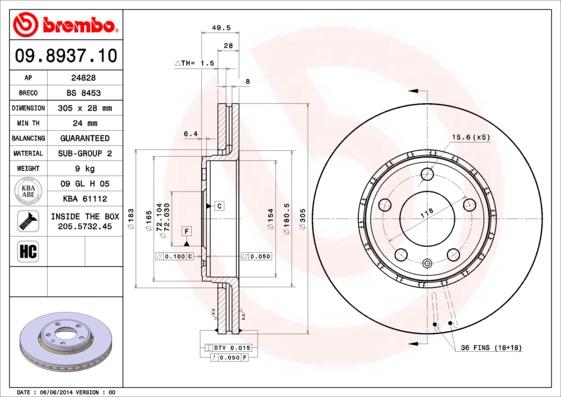 AP 24828 - Спирачен диск vvparts.bg