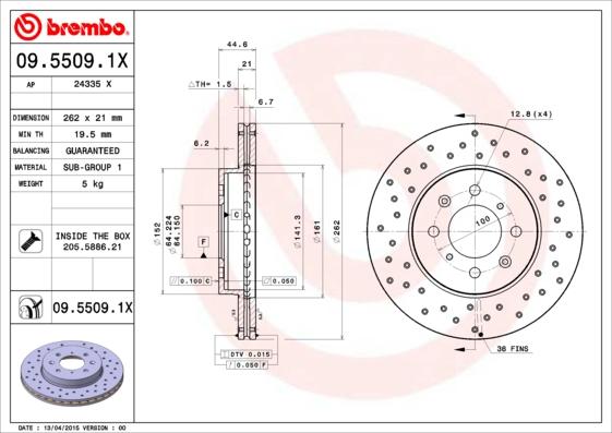 AP 24335 X - Спирачен диск vvparts.bg