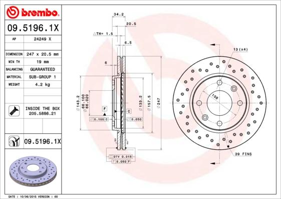 AP 24249 X - Спирачен диск vvparts.bg