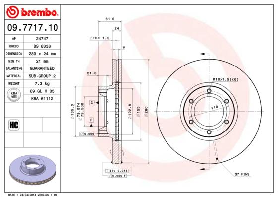 AP 24747 - Спирачен диск vvparts.bg