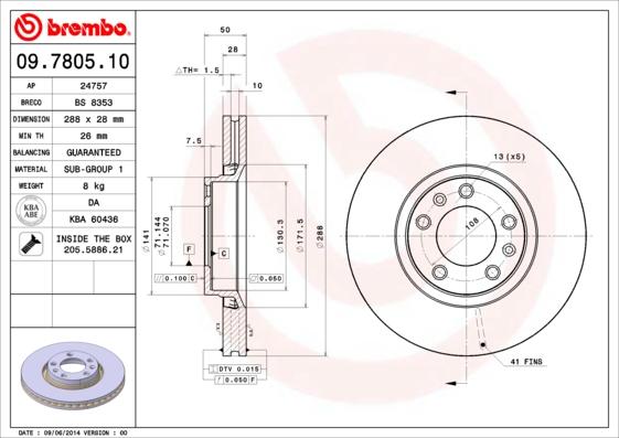 AP 24757 - Спирачен диск vvparts.bg