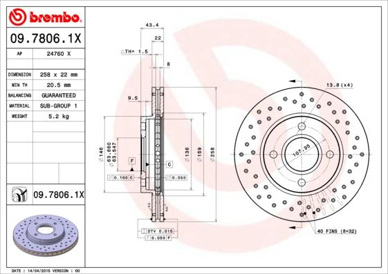 AP 24760 X - Спирачен диск vvparts.bg