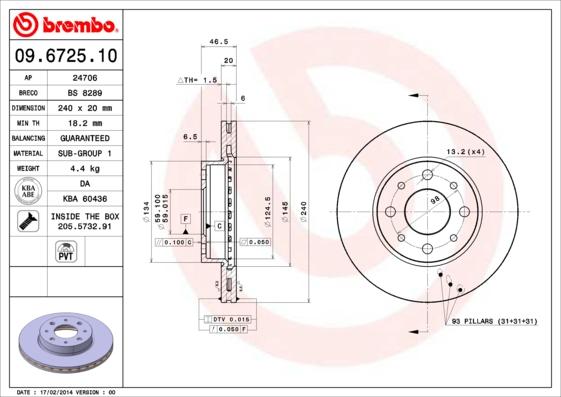 AP 24706 - Спирачен диск vvparts.bg